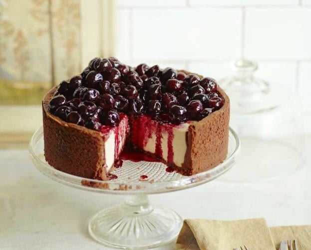 Spiked cherry cheesecake