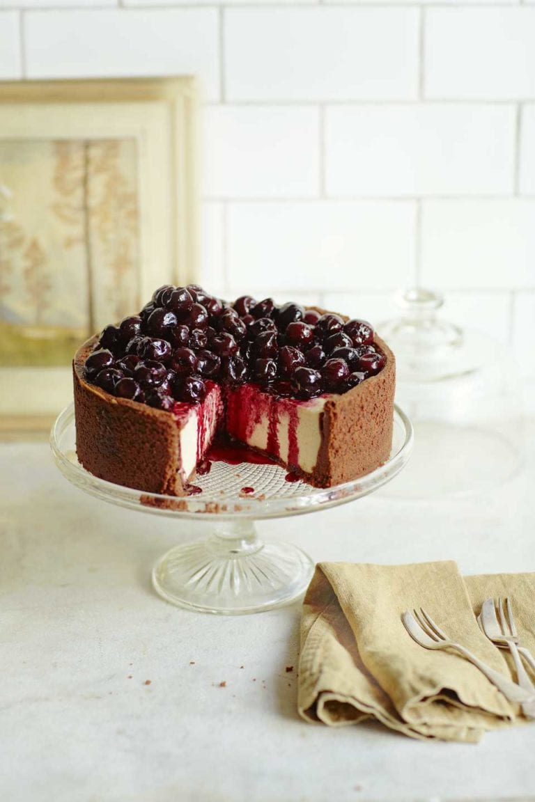 Spiked cherry cheesecake