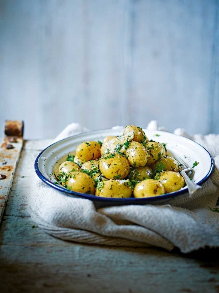 Jersey royals with butter and herbs