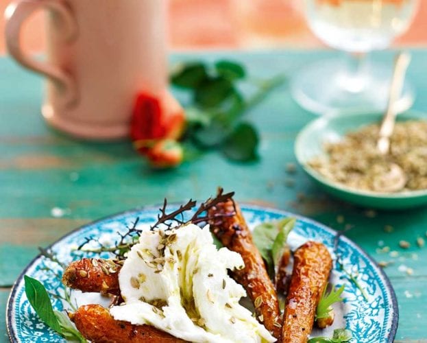 roasted carrots with mozzarella