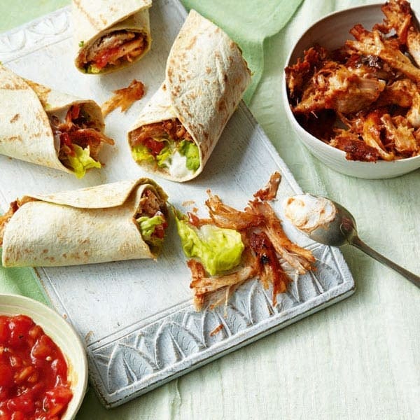 Mexican-style pork wraps