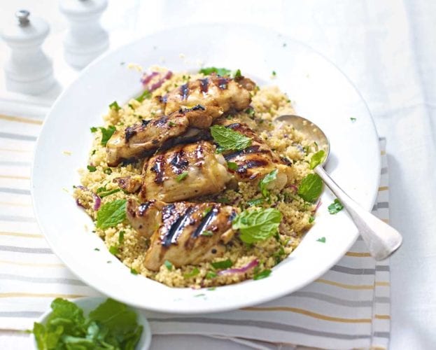 Lemon and garlic chicken with couscous