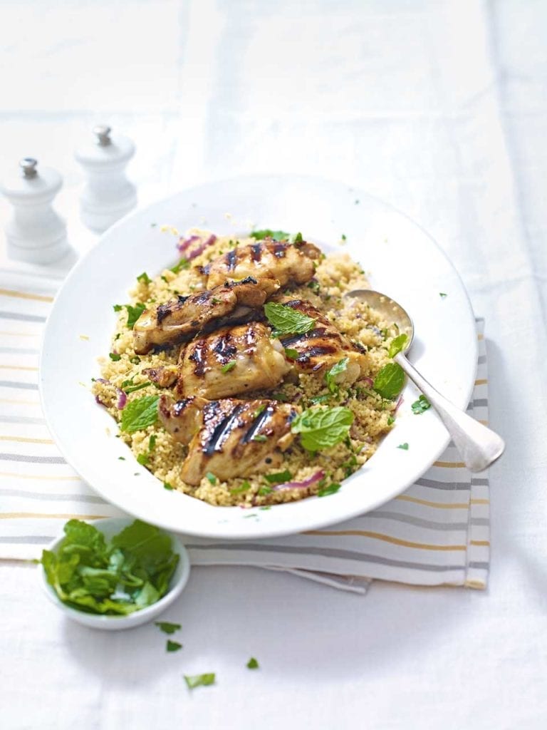 Lemon and garlic chicken with couscous