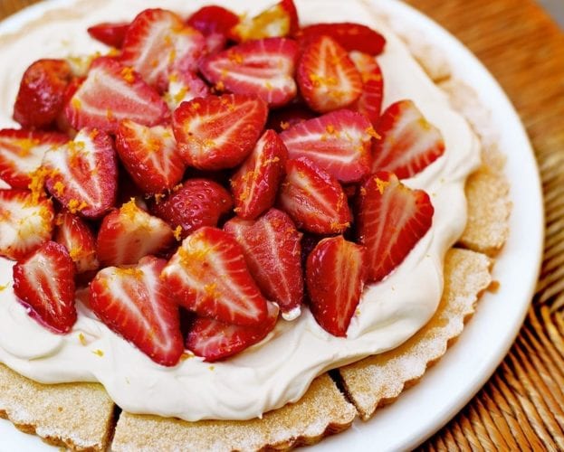 Strawberry and orange shortbread