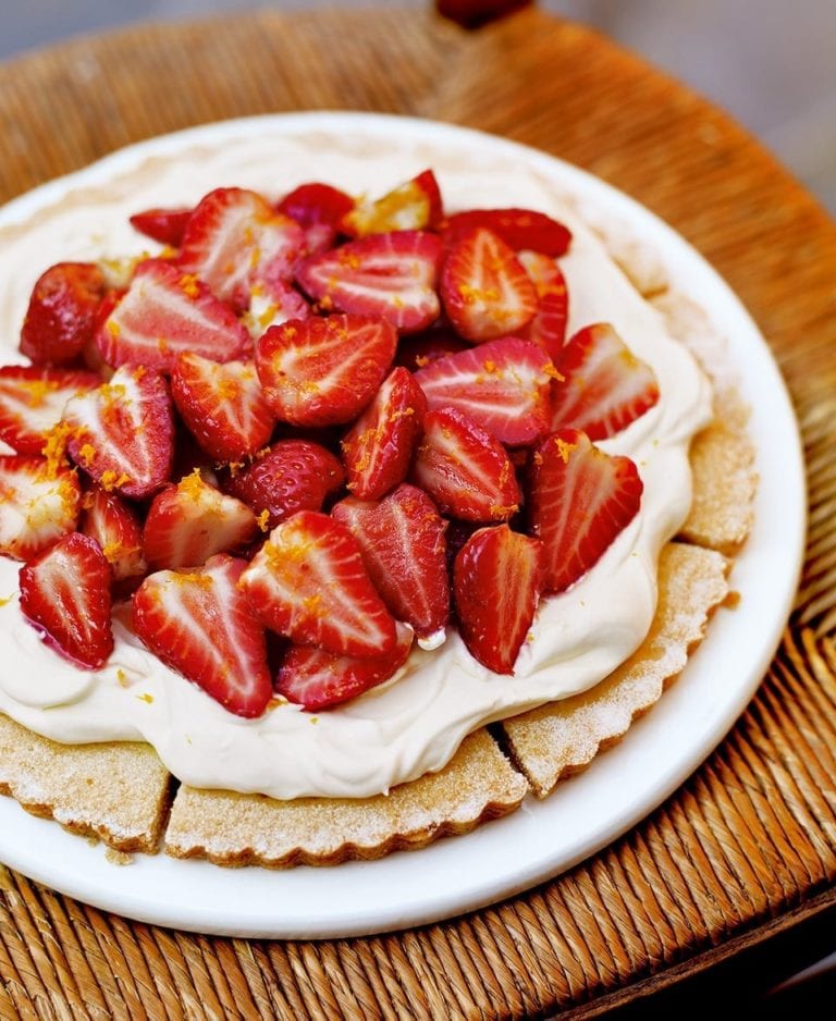 Strawberry and orange shortbread