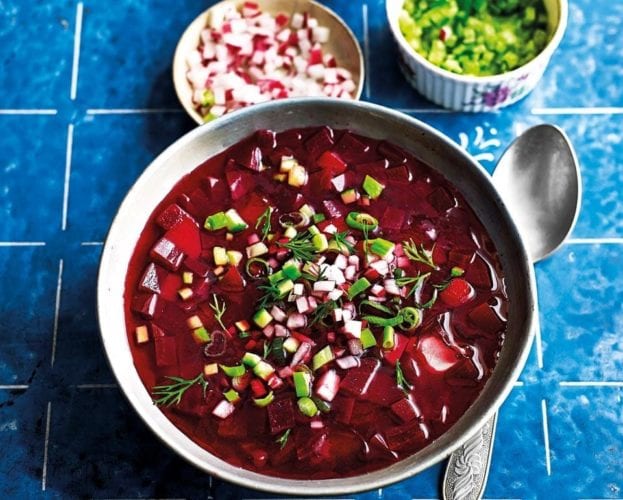 Beetroot and red cabbage soup