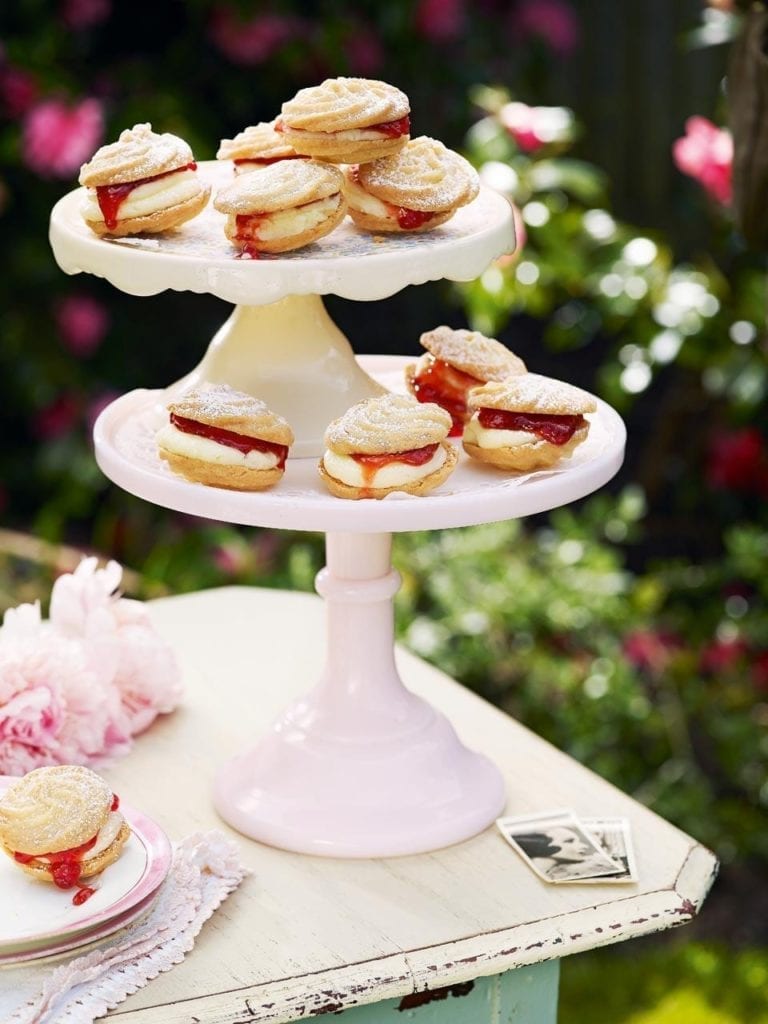 Lemon and strawberry viennese whirls