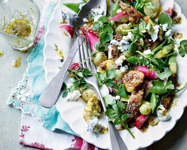 Smoked mackerel and gooseberry salad