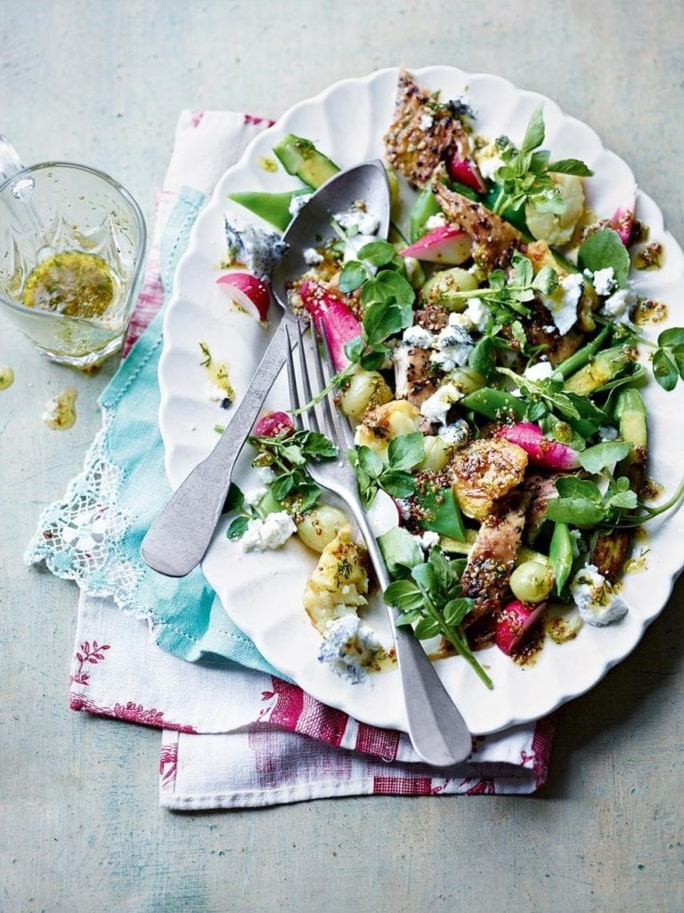 Smoked mackerel and gooseberry salad