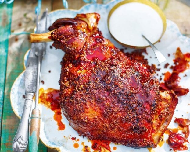 Slow-cooked Moorish lamb with buttermilk dressing