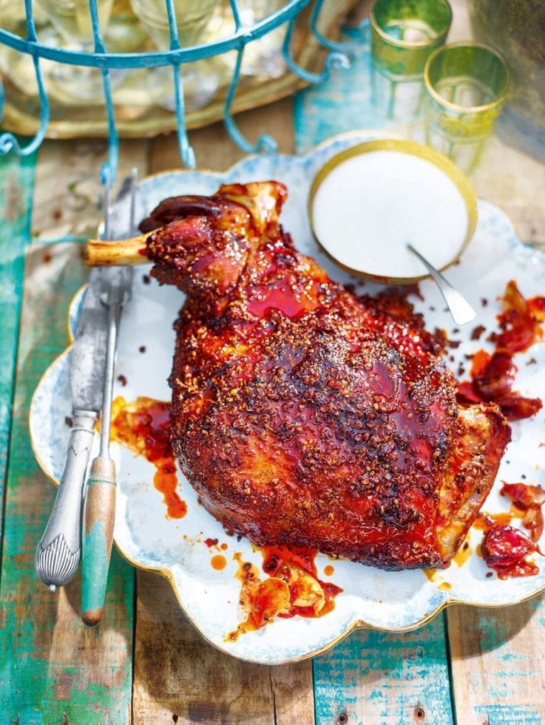 Slow-cooked Moorish lamb with buttermilk dressing