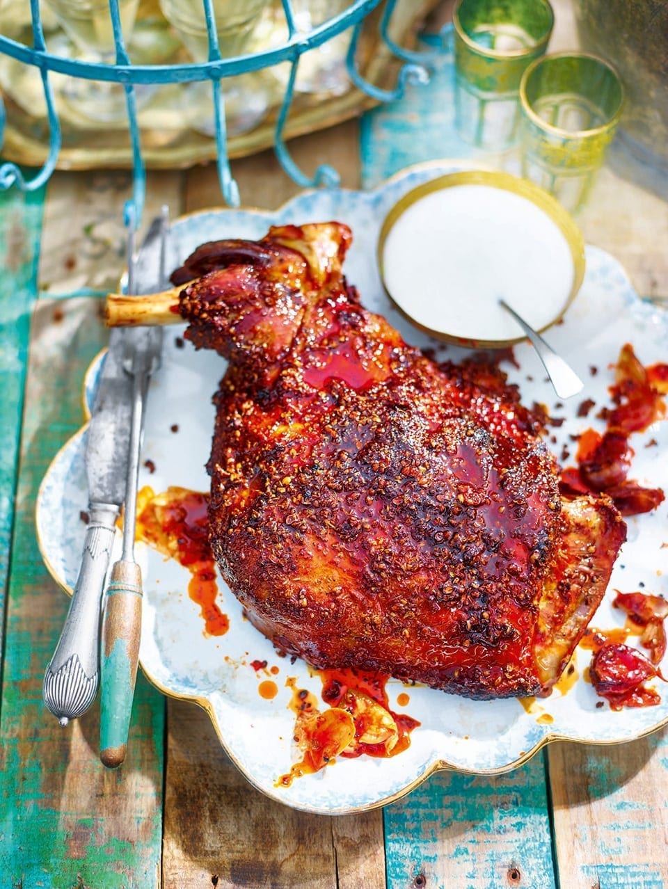 Slow-cooked Moorish lamb with buttermilk dressing recipe | delicious. magazine