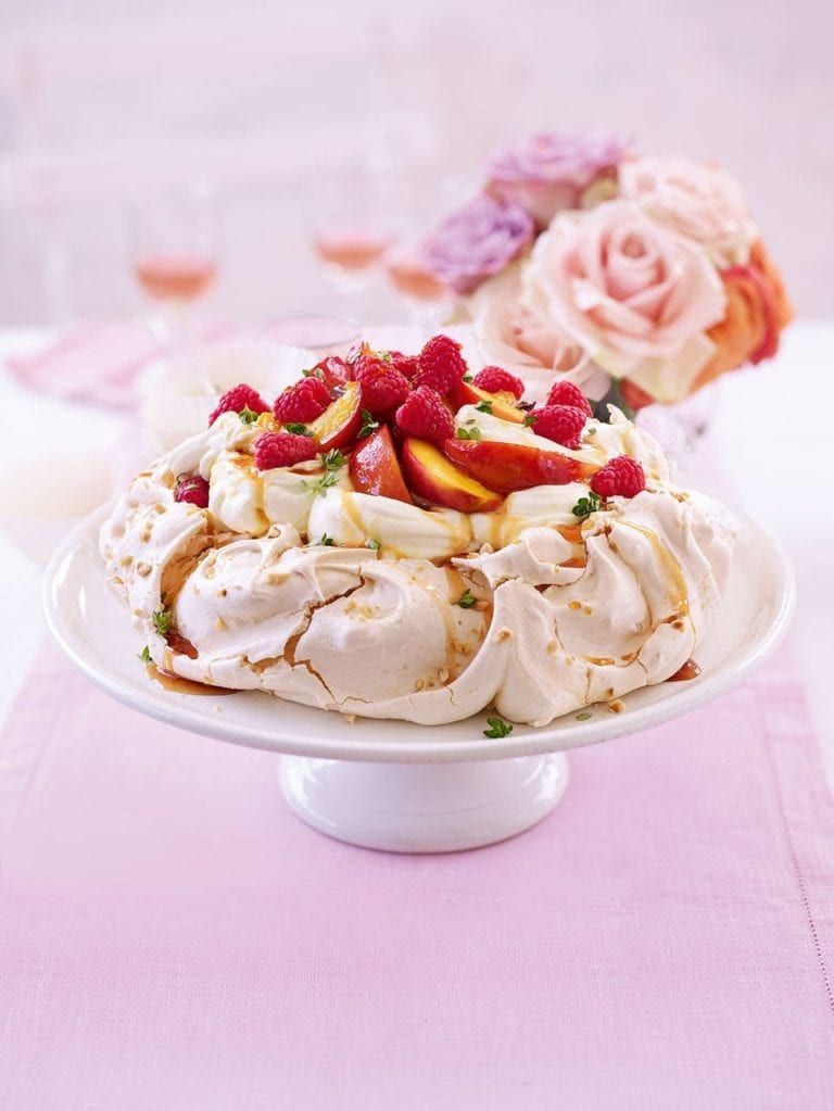 Summer fruit pavlova