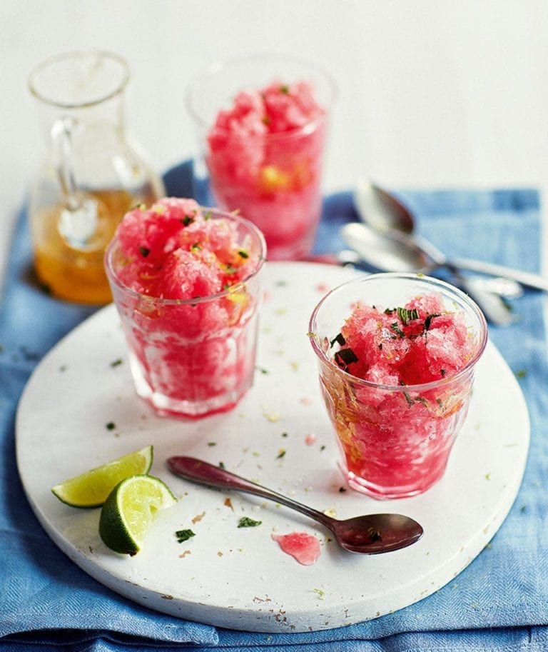 Watermelon and vodka granita