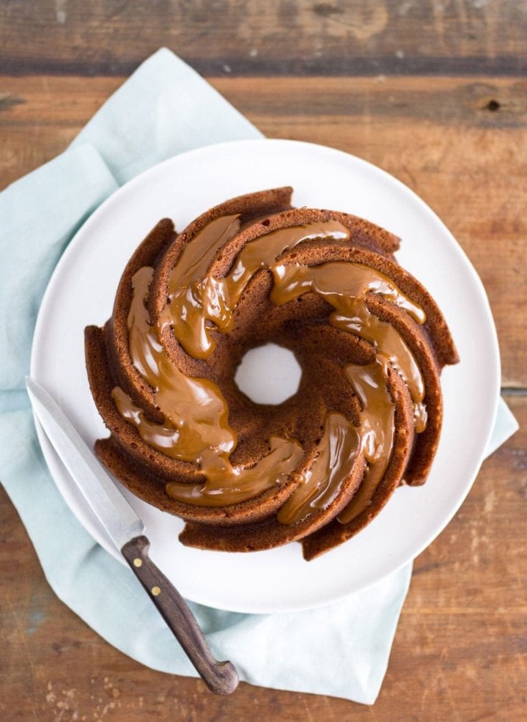 Banana and caramel bundt cake