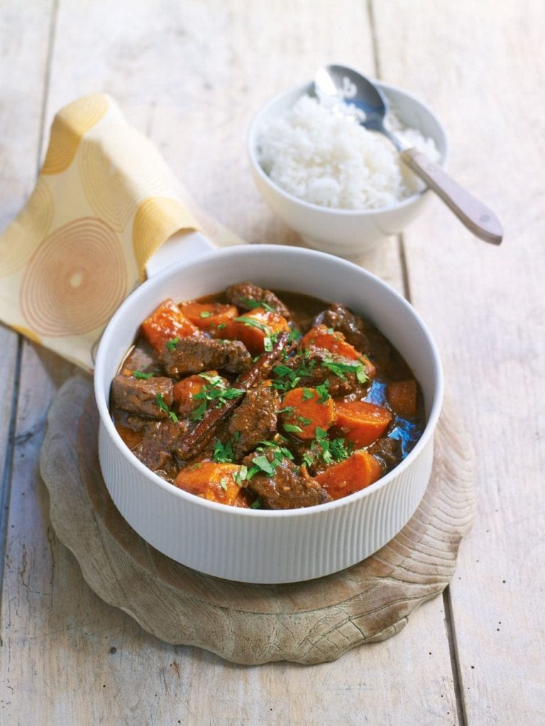 Beef massaman and sweet potato curry