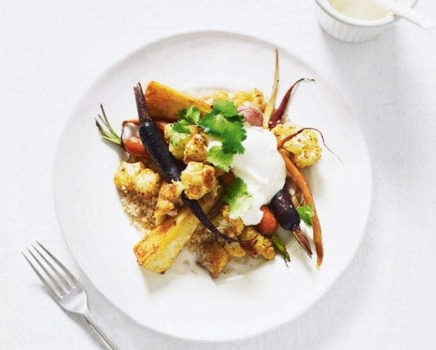 Cauliflower with olives, preserved lemons and giant couscous