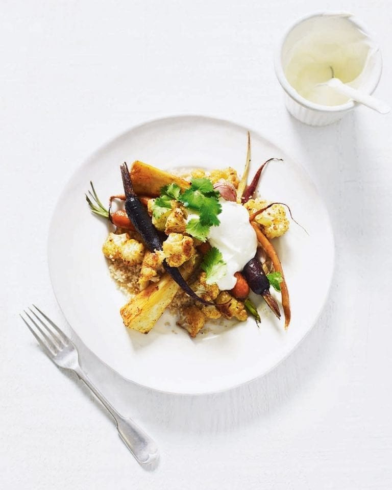 Moroccan roasted vegetables with couscous