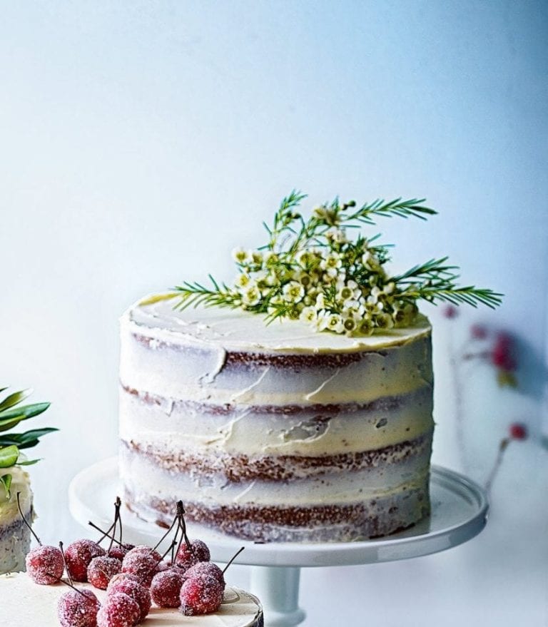 Citrus and rosemary cake with clementine buttercream