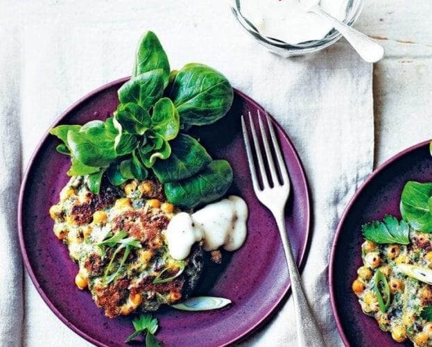 Corn and courgette fritters