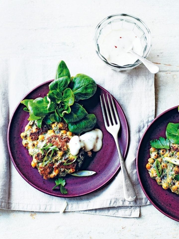 Pan-fried chickpea fritters