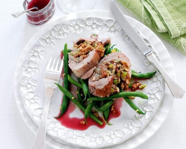 Pork fillet stuffed with sage and chestnut