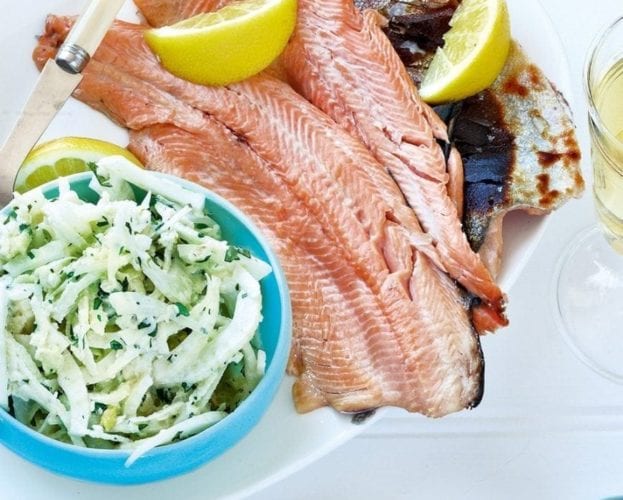 Grilled trout with fennel remoulade