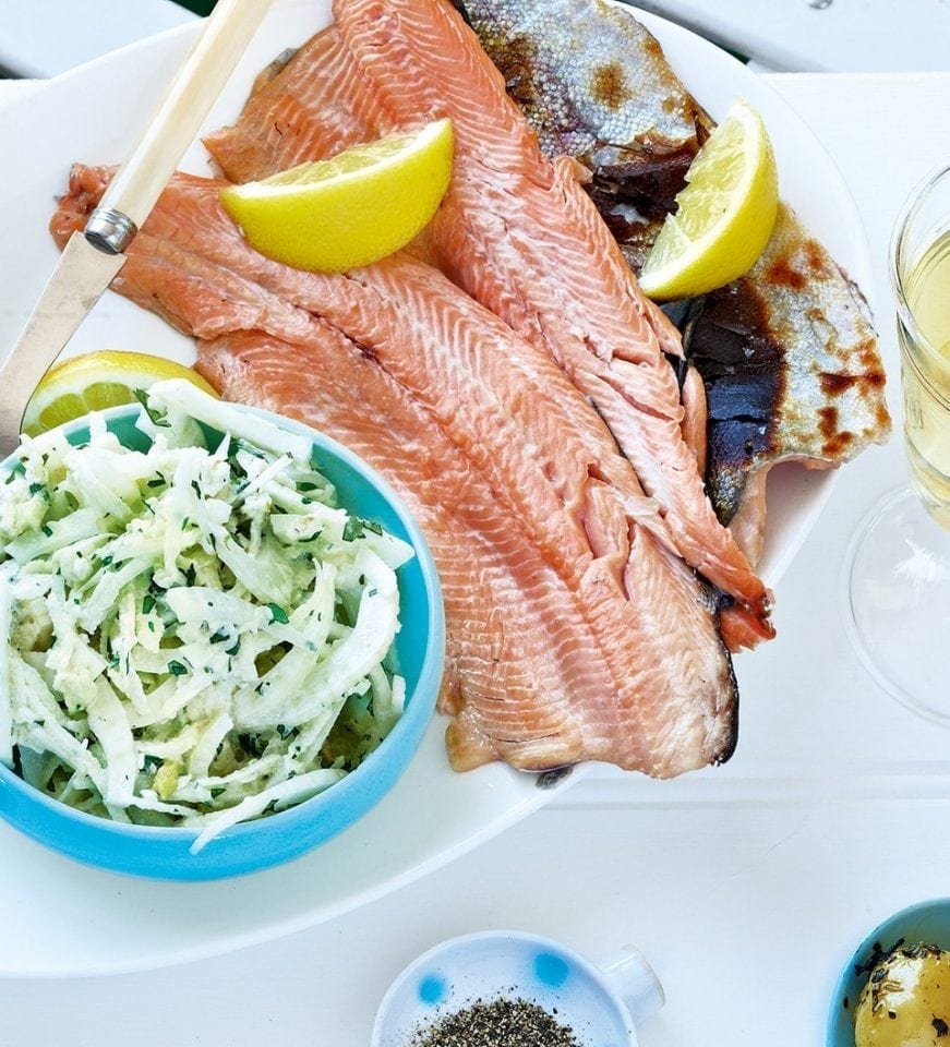 Grilled trout with fennel remoulade recipe delicious. magazine