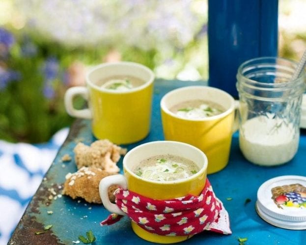 Creamy morel soup