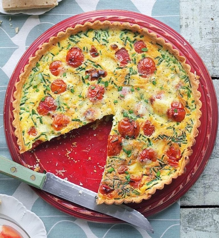 Tomato and brie tart