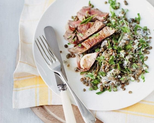 Lamb steaks with fruity spiced couscous