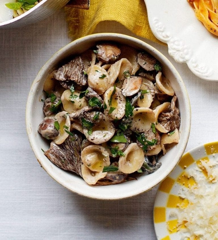 Orecchiette with morels, madeira and mascarpone