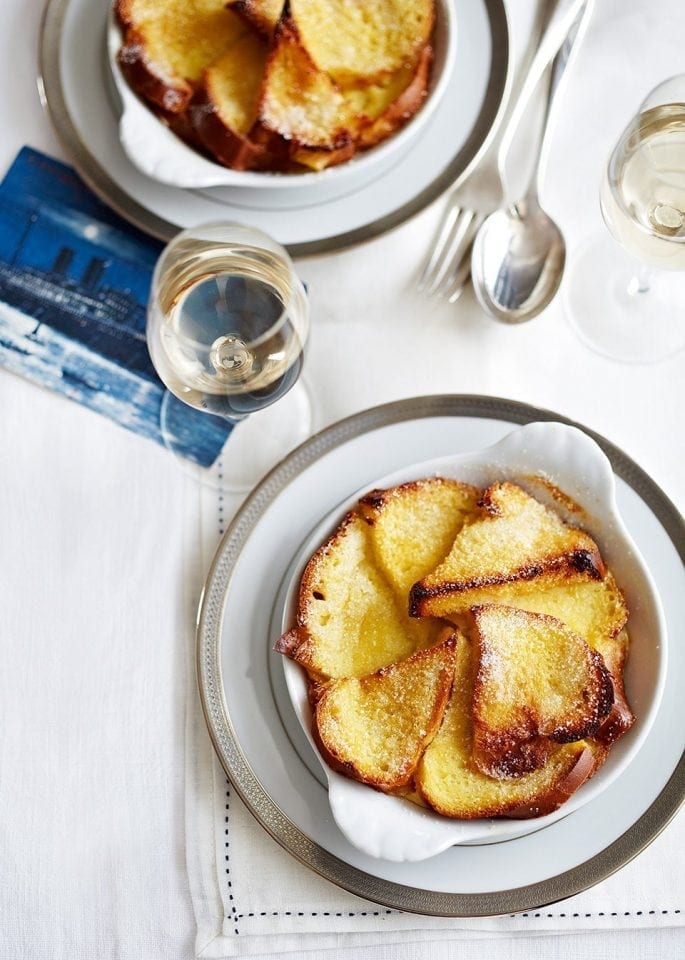 Fennel and ginger bread-and-butter puddings