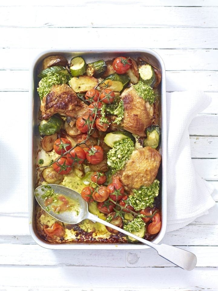 Summer chicken tray bake