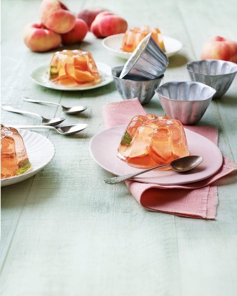 White peach, rose and elderflower jelly