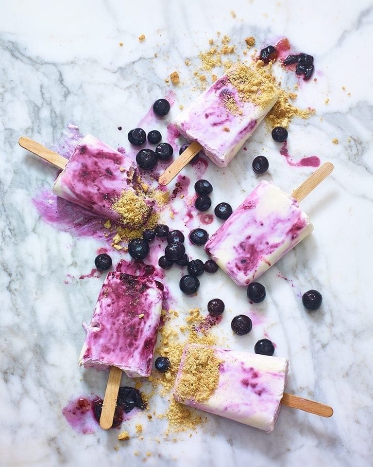 Blueberry cheesecake ice lollies