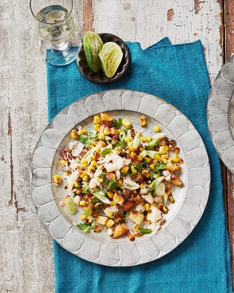 Crab, sweetcorn and chipotle salad