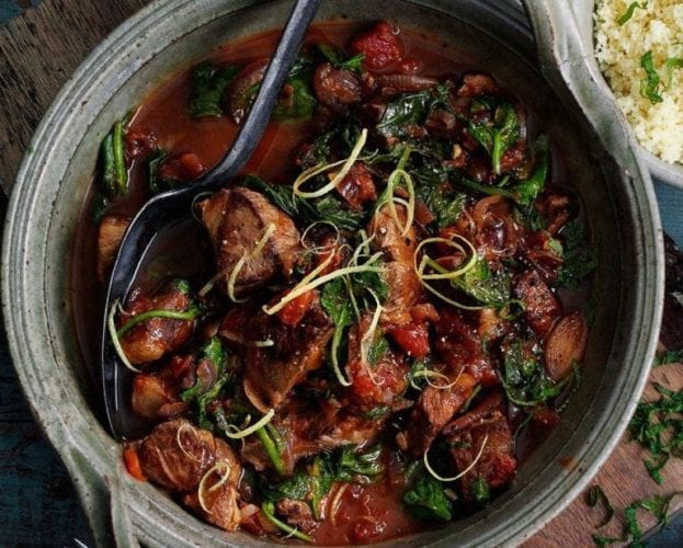 Lamb, date and spinach tagine