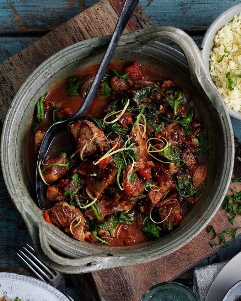 Lamb, date and spinach tagine