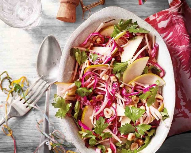 Kohlrabi and carrot slaw