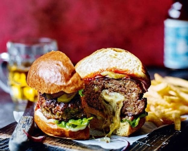 mozzarella beef burger