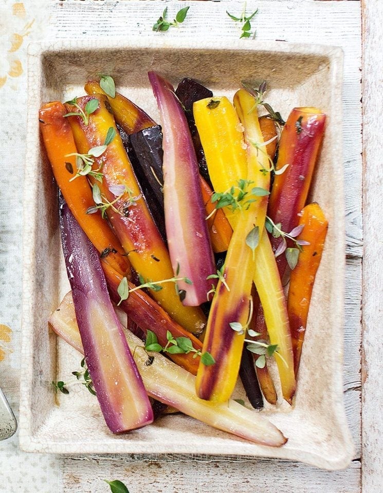 Baked heritage carrots