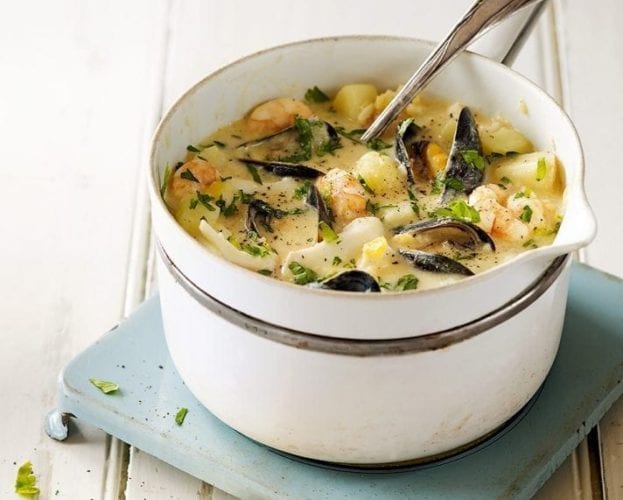 One-pan tomato fish chowder