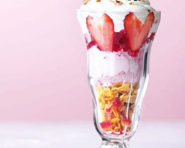 Knickerbocker glory in a glass