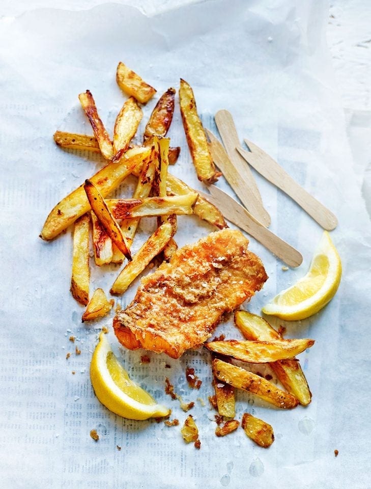 Healthier fish and chips