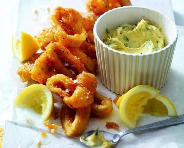 Salt and pepper squid with tartare sauce