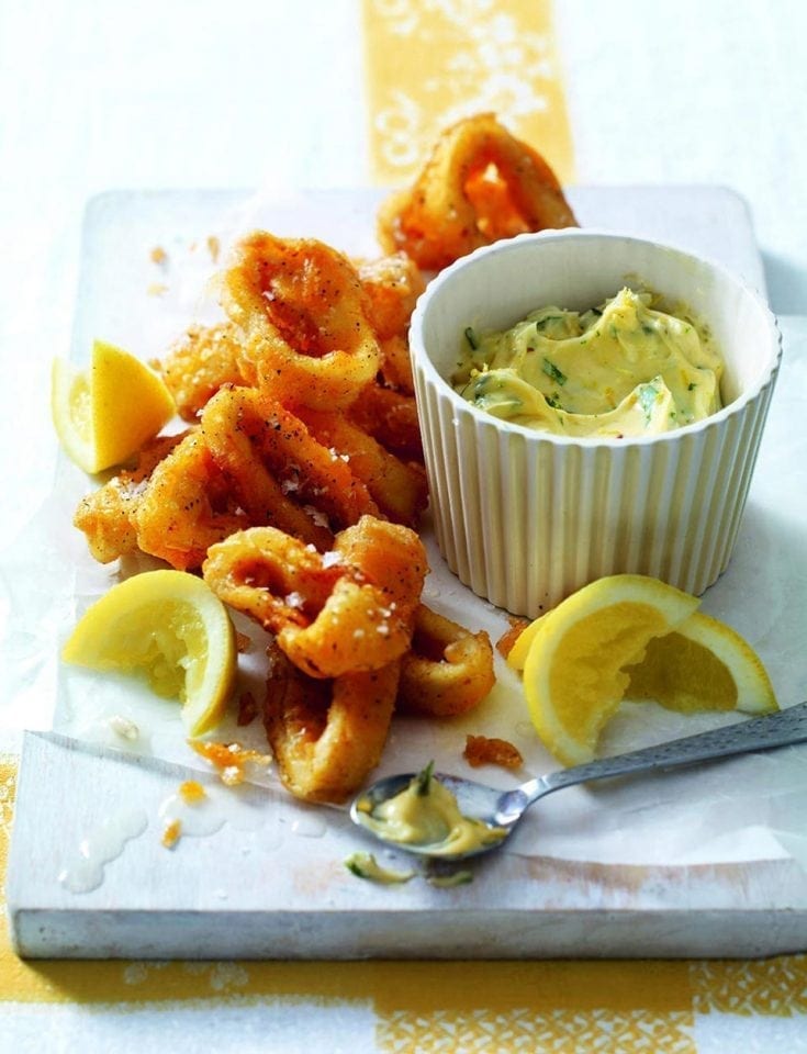 Salt and pepper squid with tartare sauce