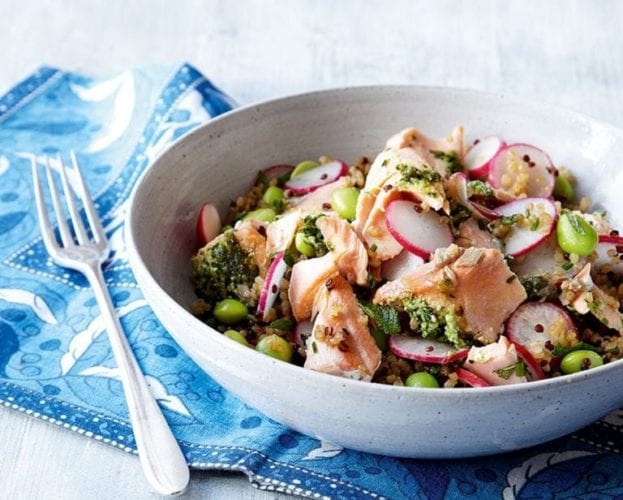 Salmon and quinoa tzatziki salad