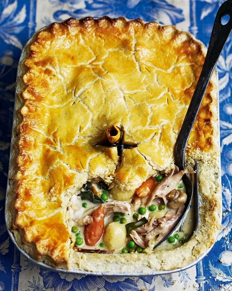 Chicken and vegetable pot pie recipe | delicious. magazine