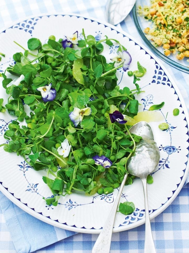 Pea shoot salad